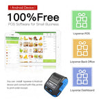 Milestone 80mm 2inch Wireless Bluetooth Thermal  Receipt Printer Receipt Label Maker Portable Sticker Label Printer Portable