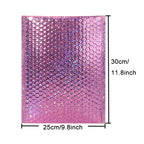 10PCS Holographic Metallic Bubble Mailer Laser Gift Bags Glamour Colorful Foil Bubble Envelopes Padded Shipping Mailing Envelope