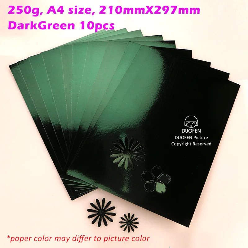 DUOFEN craft paper shining color golden gilded mirror suface A4 250g for DIY papercraft projects Scrapbook Paper Album