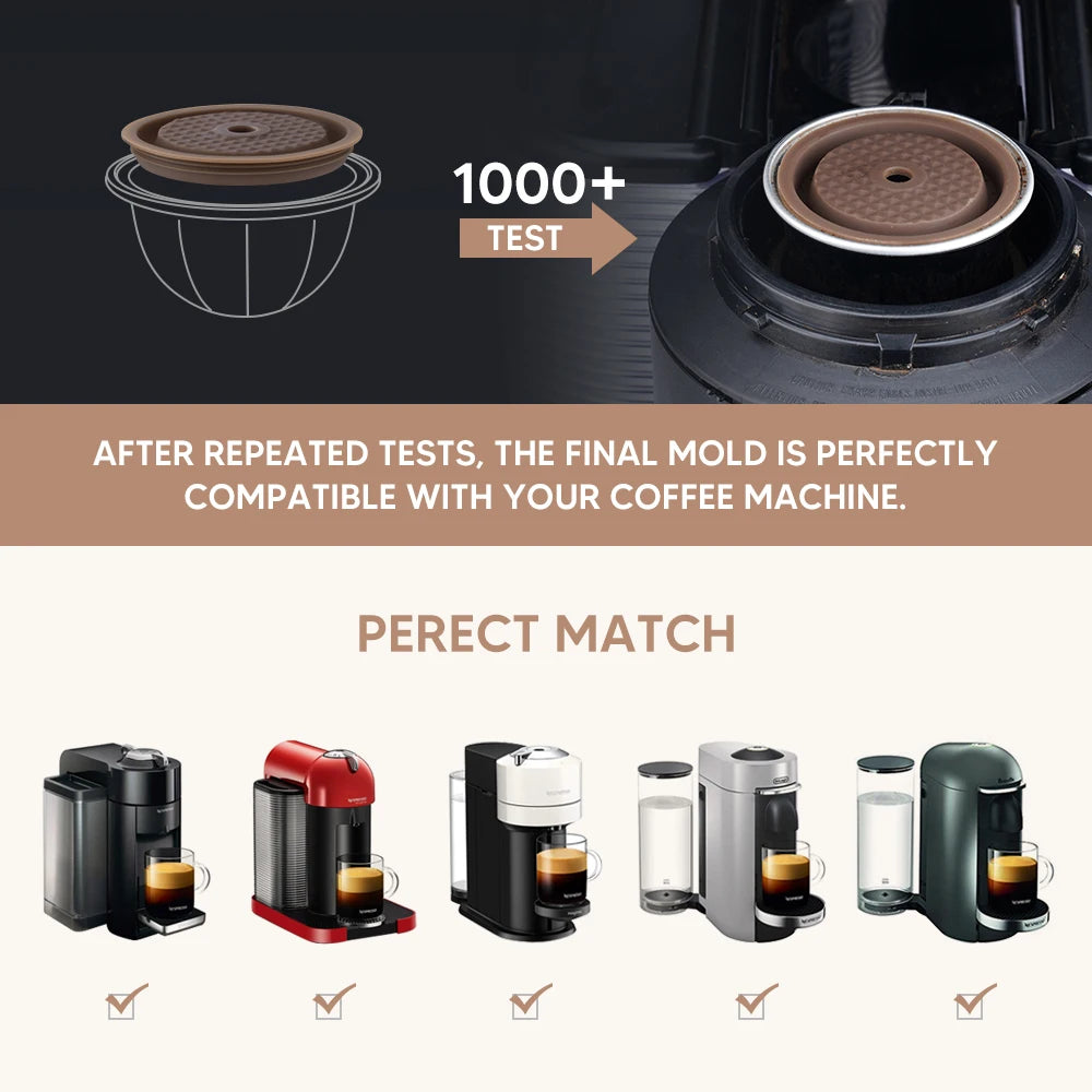 Food Grade Silicone Reusable LId/ Cover for Veruto Coffee Capsule for Vertuoline Machine Fit for 40ml, 150ml.  230ml Original