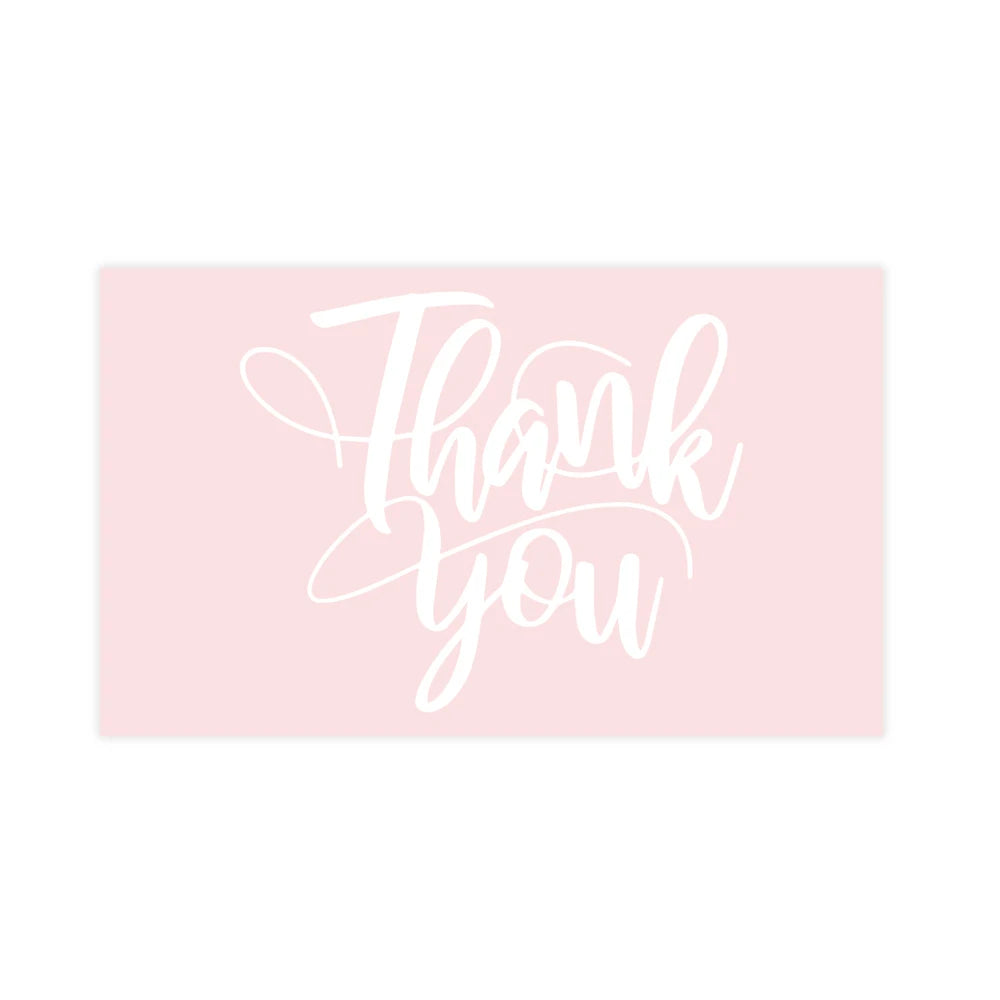 30pcs/pack Pink Thank You Card For Supporting Business Package Decoration "Gorgeous Thanks" Business Card Handmade With Love