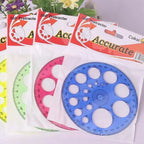 Ellen Brook 1 PCS Stationery 360 Degree Round Ruler Transparent Circle Office School Drafting Supply Protractor Template