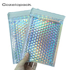 10PCS Holographic Metallic Bubble Mailer Laser Gift Bags Glamour Colorful Foil Bubble Envelopes Padded Shipping Mailing Envelope