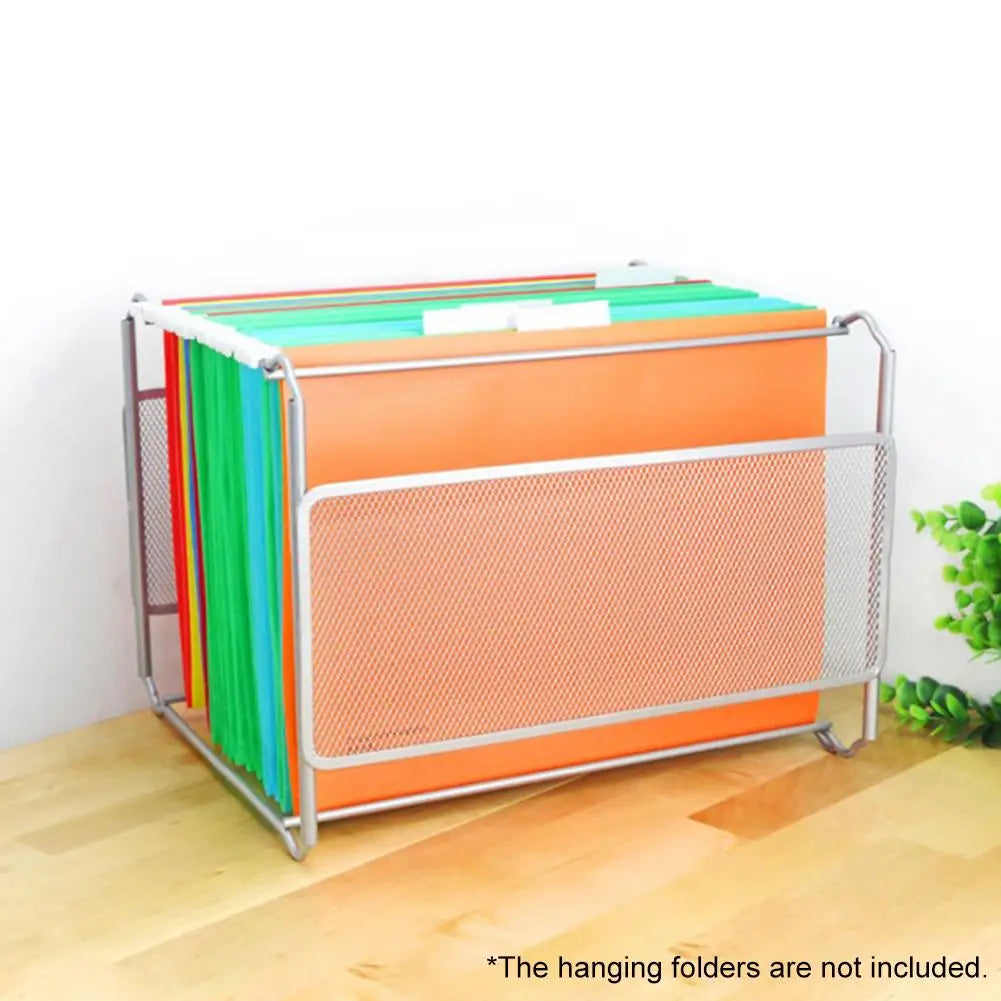 File Folder Box Mesh Metal File Organizer Box Hanging File Foldable Holder Storage Box for Office Home A4 Letter Size #SW