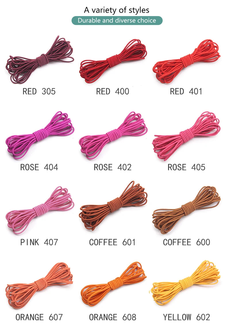 2.5mm Elastic Rope Elastic Band Shock Cord Bungee Rubber Band Stretch Thread for Garment Accessory Craft Handmade DIY
