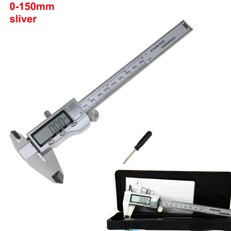 Pocket Digital Caliper 0-100mm 150mm Stainless Steel Metal Casing Digital Vernier Caliper Measuring Gauge