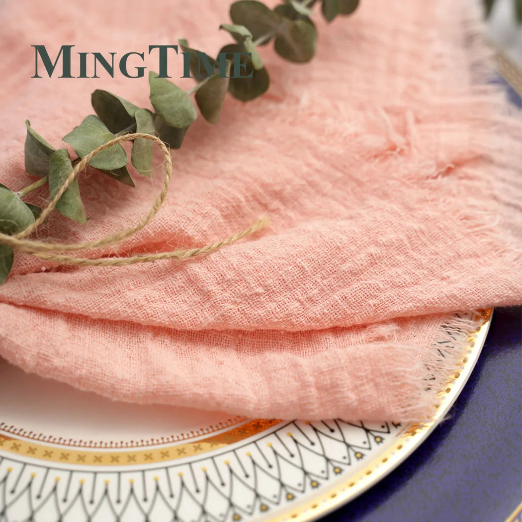 Napkin Cotton Cloth 41*41cm Rustic Gauze Hanky Tea Towel Dining Place Mats Wedding Supplies Linen Home Table Decor