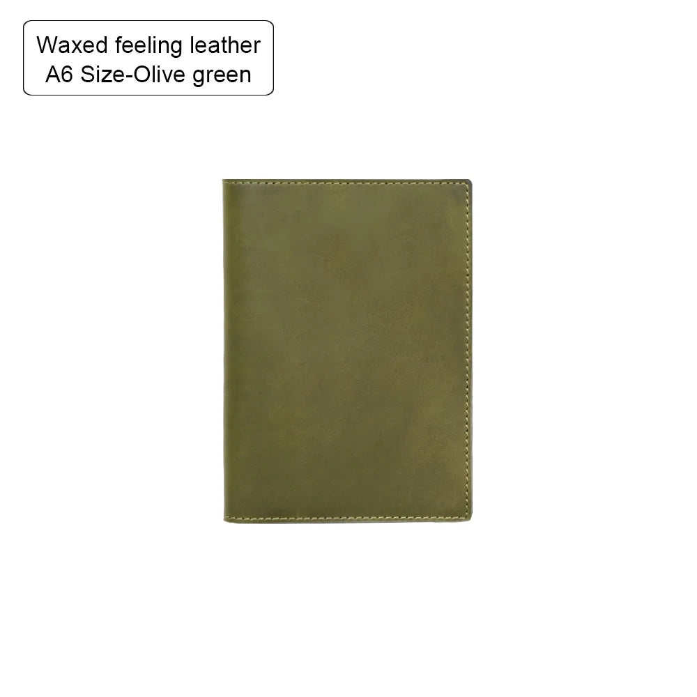 100% Genuine Leather Cover A5A6B6 Sketchbook Planner with Grid Blank Insert Retro Notebooks and Journals Diary Cover Stationery