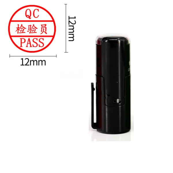 DIY Custom QC Inspect  Self-Inking Pocket Stamp Laser Engraved Rubber Seal Stamp