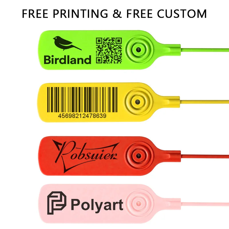 100pcs Custom Palstic Security Seals Personalized Product Logo Brand Label Hang Tag for Clothing Shoe Bag Business 300mm/11.8"