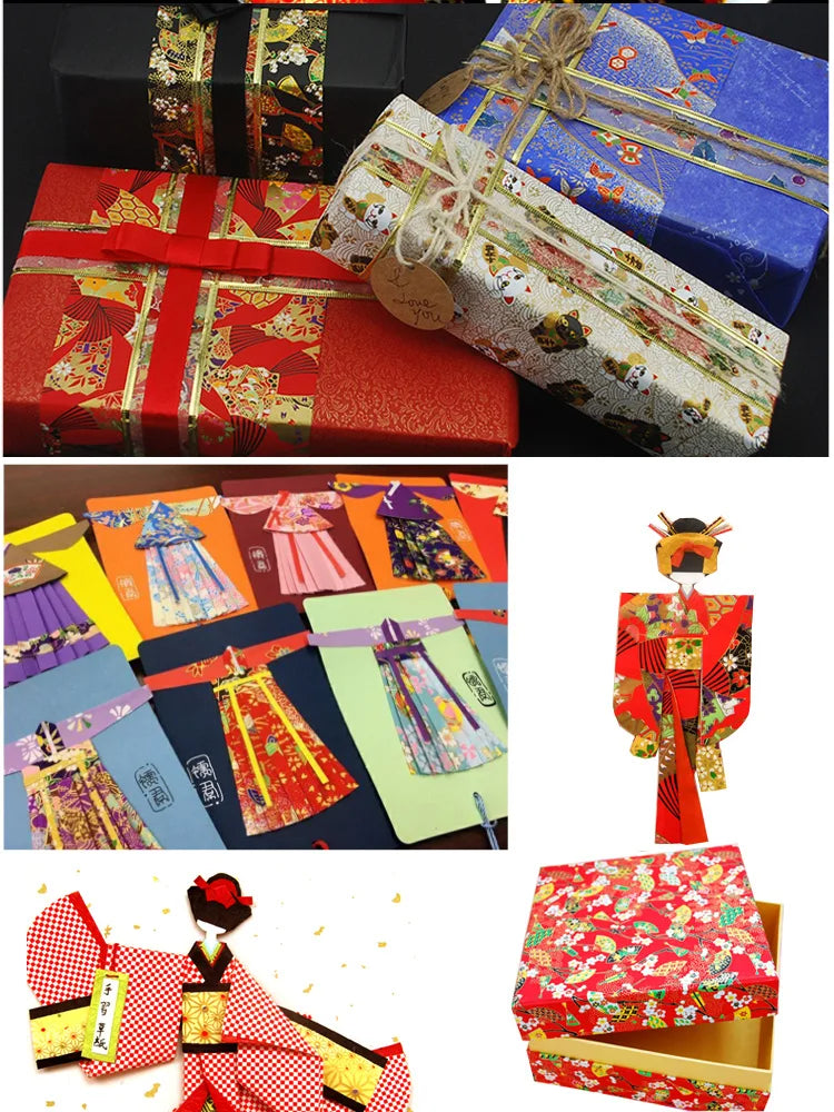 Origami Japanese Chiyogami Yunzen Paper, Hand-silk Screened Craft Paper For Gift Wrapping Box Doll Decoration 20 Sheets