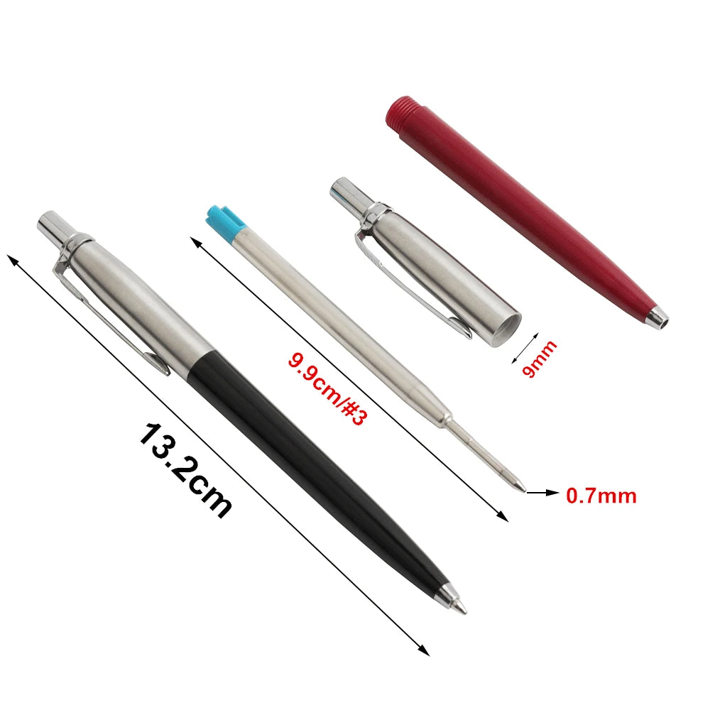 5Pcs/Set Metal Ballpoint Pen Promotional Pens G2 Refill Blue Ink Automatic Ballpoint Pens Set For School stationery office Pen
