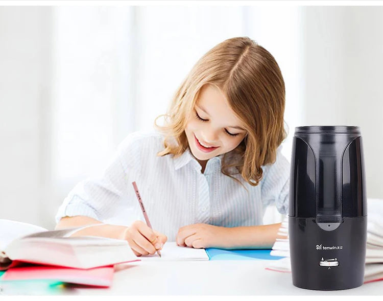Tenwin 8028 Electric Pencil Sharpener Automatic Mechanical Pencil Sharpener Thick/Fine Nib/Tip Adjustable Student Sketch Drawing