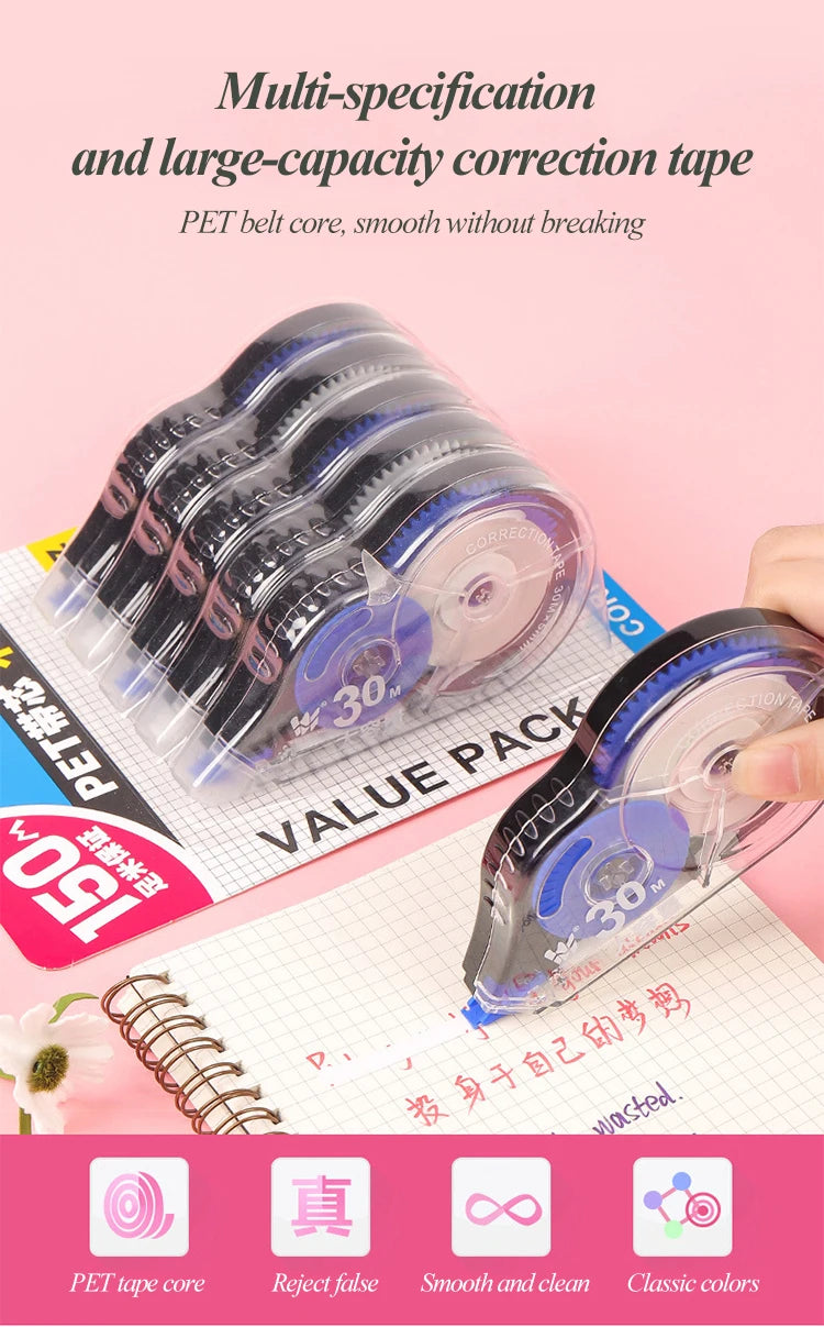 Correction Tape 12m/30m/60m Large-capacity Multi-specification Correct Belt Diary Scrapbooking Student School Office Supplies
