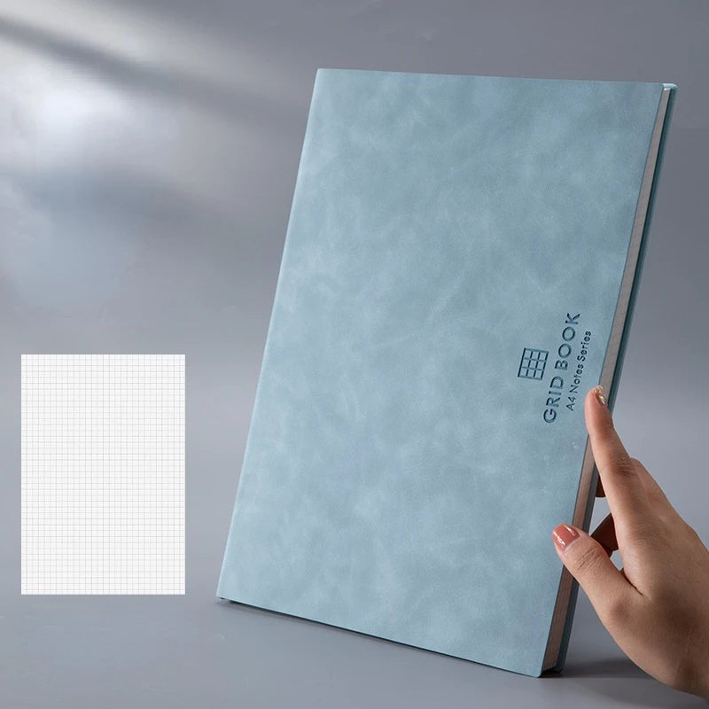 A5/B5 Thickened Notebook 100sheets Grid Square Diary Notebooks and Journals Soft Pu Leather Sketchbook School Stationery