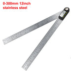 0-200/300mm Digital Angle Finder Meter 0-360 Degree Stainless Steel LCD Protractor Goniometer Ruler