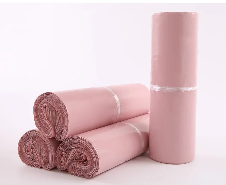 New Light Pink PE Plastic Self-seal Mailbag Poly Envelope Waterproof Postal Courier Bag Waterproof Packaging Postal Bags