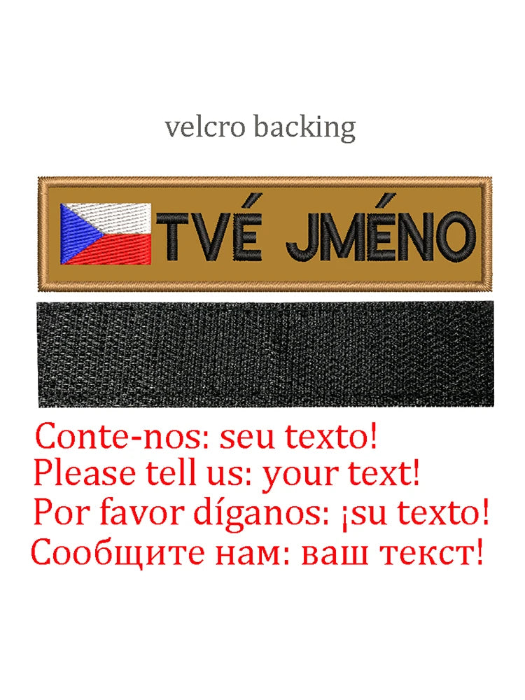 Embroidery Custom Patch  Hook And Loop Backing Iron On Sewing ID Tag Name Stripes For Clothing Dog Collar Harness Backpacks Hat