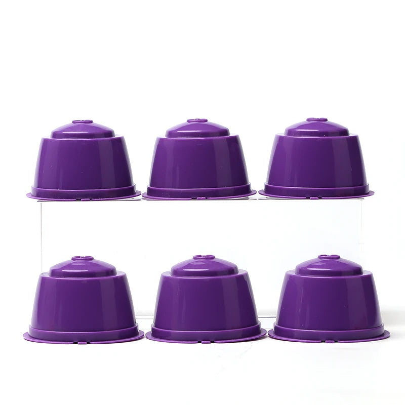 6Pcs Fit  Dolce Gusto Coffee Capsule Reusable Coffee Pod  For Nescafe Dolce Gusto With Spoon Brush Kitchen Accessories