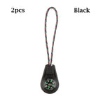 2Pcs EDC Mini Compas with Zipper Tail Rope Paracord Bracelet Gear Survival Keychain Camping Hiking Pocket Compasses Outdoor Tool