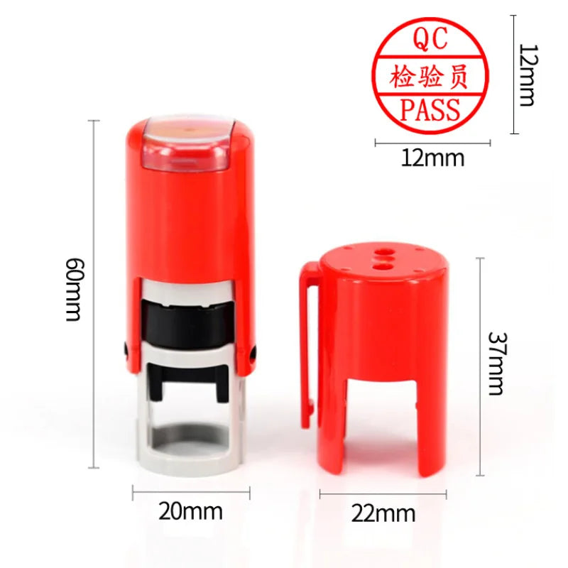 DIY Custom QC Inspect  Self-Inking Pocket Stamp Laser Engraved Rubber Seal Stamp