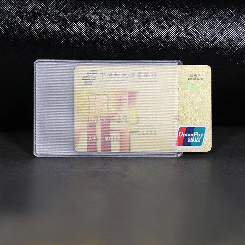 1/5/10PCS Women Men Credit Card case ID Business Card holder bag Protection Document Id Badge Transparent Card Cover Holder PVC