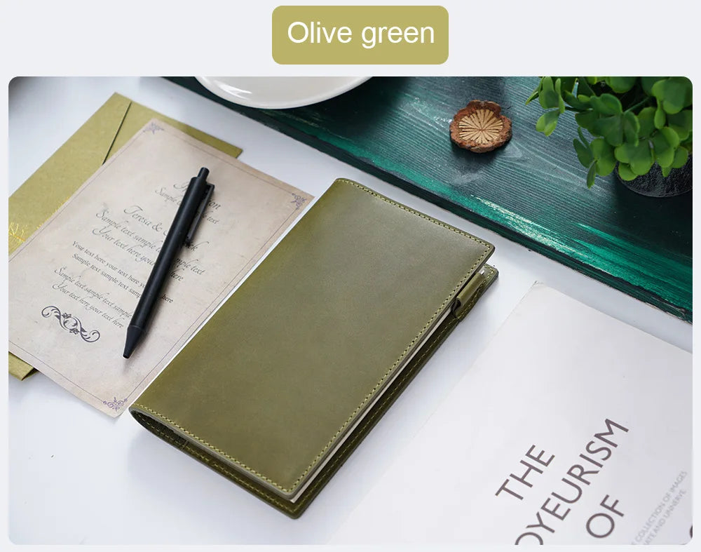 100% Genuine Leather Cover A5A6B6 Sketchbook Planner with Grid Blank Insert Retro Notebooks and Journals Diary Cover Stationery