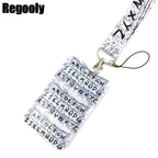 Letters Anime Lanyard Badge Holder ID Card Lanyards Mobile Phone Rope Key Lanyard Neck Straps Keychain Key Ring