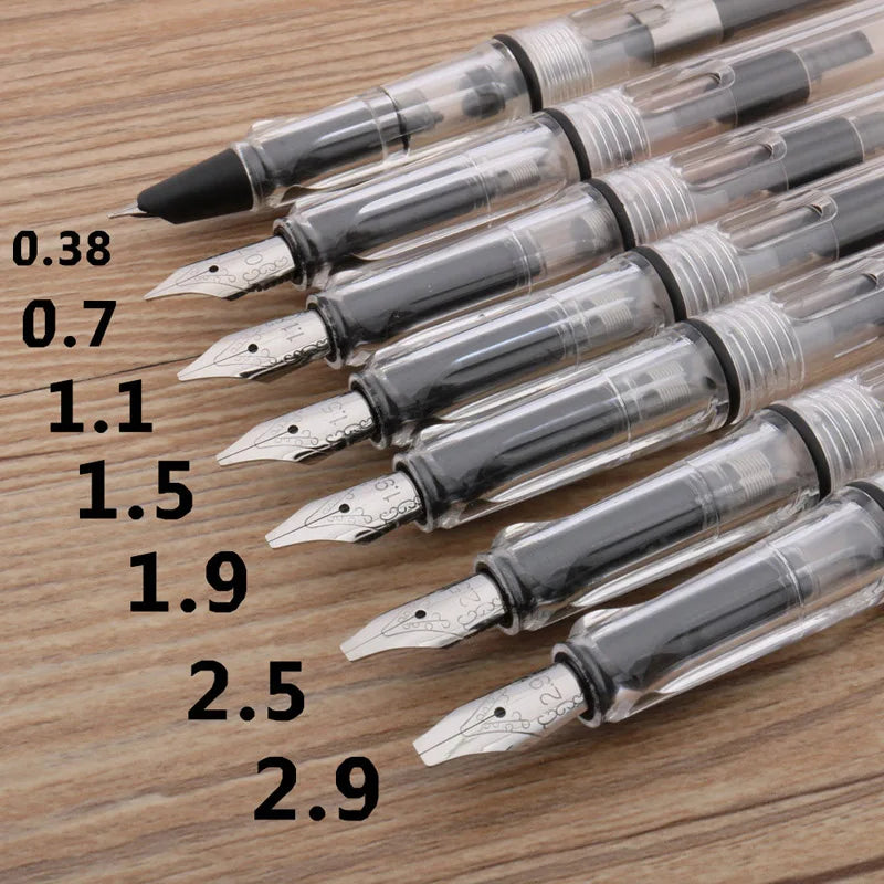 1pc Duckbill Gothic parallel Fountain Pen transparent white art Flat Tip School Student Office Gifts Stationery ink pens
