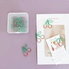 MINKYS Kawaii 10pcs/lot Strawberry Lemon Carrot Metal Paper Clip Christmas Song Decorative Bookmark Binder Clips Stationery