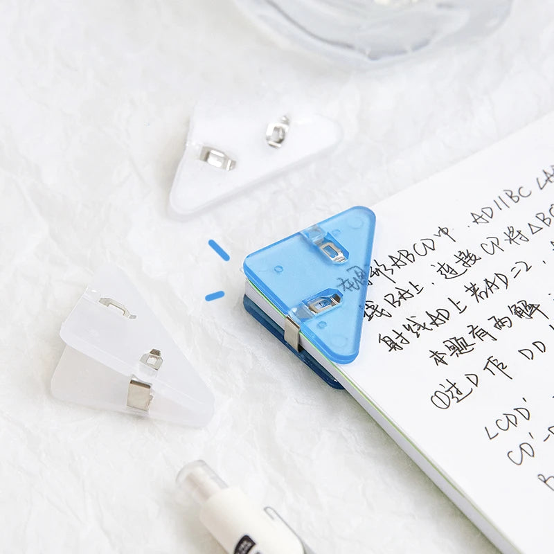 5pcs Mini Color Corner Clips Set Transparent & Solid Colorful Page Holder Paper Clip Clamp File Index Photo Office School A6692