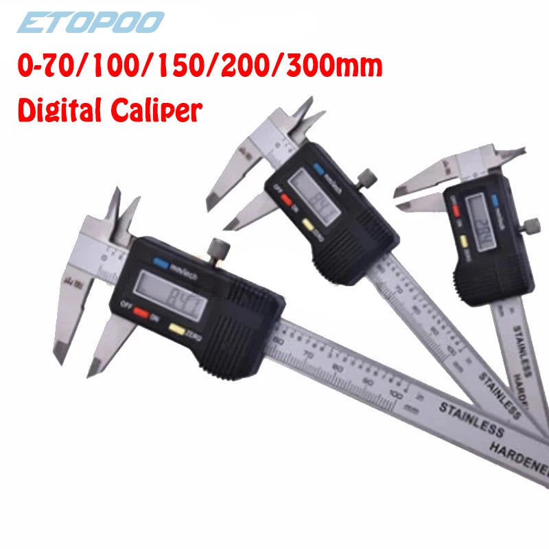 Stainless Steel 0-70/100/150/200/300mm Digital Caliper Messschieber Paquimetro Electronic Carbon Fiber Vernier Caliper Gauge
