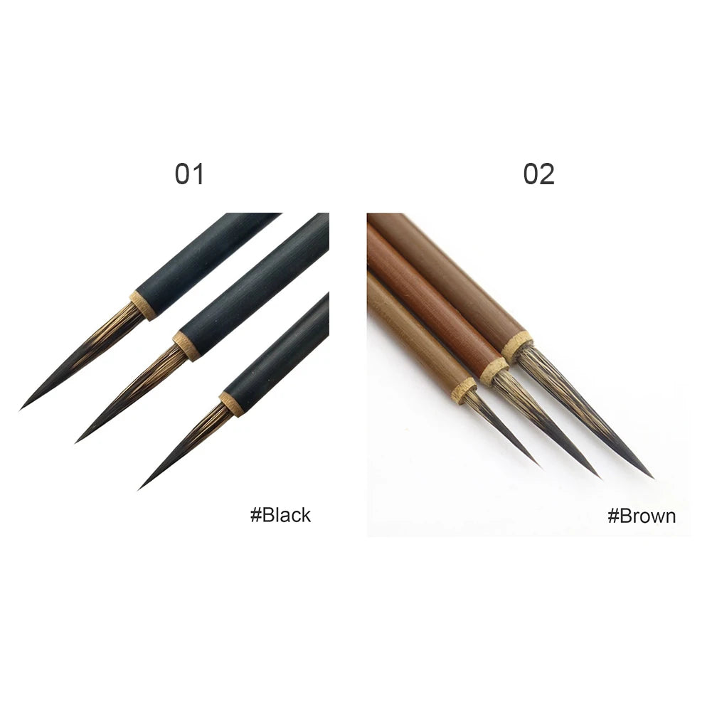 3/4Pcs Wolves Hair Brush Chinese Calligraphy Pen Hook Line Paint Brush Chinese Calligraphy Brush Art Oil Painting Drawing Brush