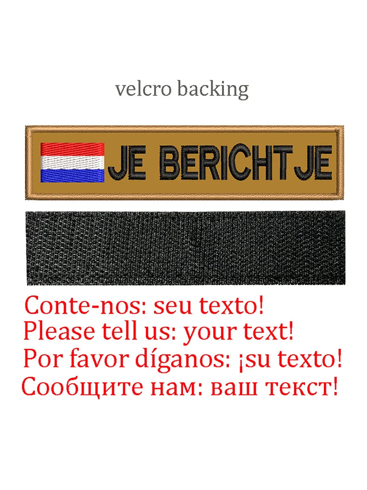 Embroidery Custom Patch  Hook And Loop Backing Iron On Sewing ID Tag Name Stripes For Clothing Dog Collar Harness Backpacks Hat