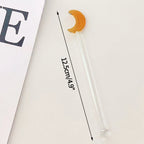 Glass Stirring Rod Moon Star Shape Stir Bar Coffee Cocktail Mixing Sticks Home Party Transparent Aesthetic Cocktail Muddler