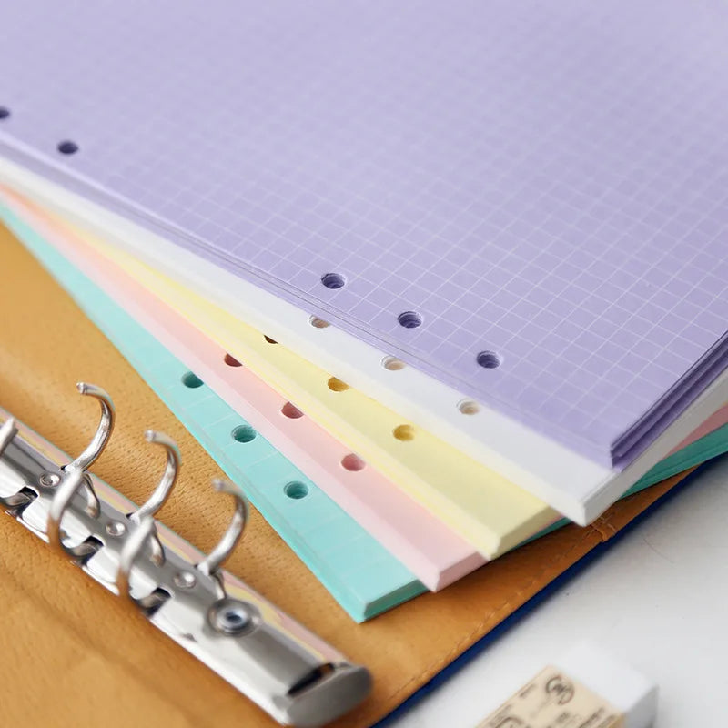 A5 A6 A7 50 Sheet Loose-leaf Colorful Refill Inner Page Line Blank Grid Inner Page Inside Paper Stationery
