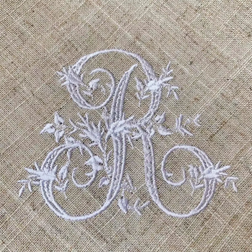 Customized Victorian Monogrammed Embroidered Dinner Napkins Placemat，Elegant Design for Wedding, Party, Gift