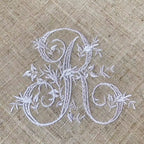 Customized Victorian Monogrammed Embroidered Dinner Napkins Placemat，Elegant Design for Wedding, Party, Gift