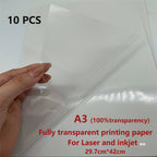 10/50pcs Waterproof sticker paper A4 Laser Inkjet Printer Paper White Glossy Transparent  Self Adhesive Sticker Label Copy Paper