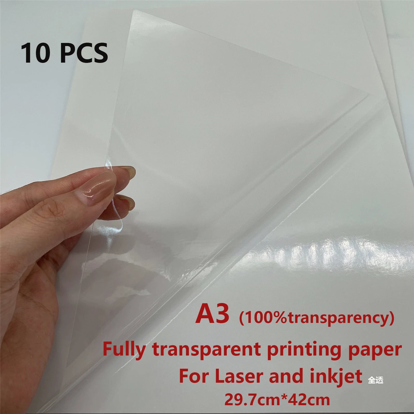 10/50pcs Waterproof sticker paper A4 Laser Inkjet Printer Paper White Glossy Transparent  Self Adhesive Sticker Label Copy Paper