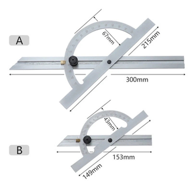 Stainless Steel Adjustable Angle Protractor 10-170 ° Angle Gauge Tools Stainless Steel Caliper Measuring Tools