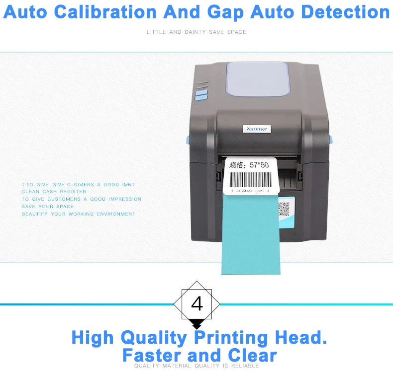 Xprinter 80mm Thermal Label Printer 2,3 Inch Barcode Sticker Printer Bluetooth Receipt Printer LAN/Bluetooth/USB