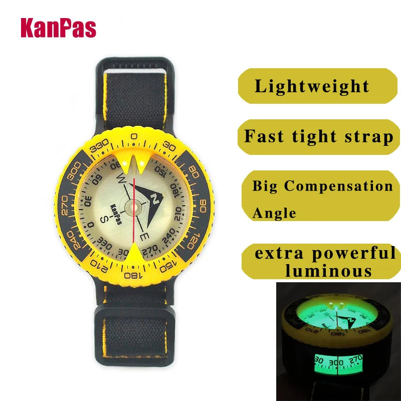 KANPAS 6BAR Scuba Diving Compass / Dive Compass / Compass Sea Navigation / Blue Compass Glow / Diving Luminous Signal