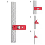 T-type Hole Ruler Professional Combination Square Angle Ruler Adjustable Protractor Right Angle Ruler Carpenter Measuring Tools