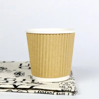 100pcs/pack 4oz Paper Cup Disposable Kraft Coffee Cup Hot Drinking Party Supplies