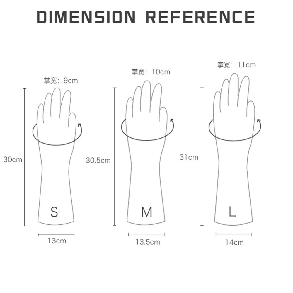 Female waterproof rubber latex dishwashing gloves kitchen durable cleaning housework chores dishwashing tools