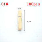 1/20/30/50 PCS Different Sizes 25mm/35mm/44mm/150mm Natural Wooden Clips For Photo Memo Office Clothespin Craft Decoration Pegs