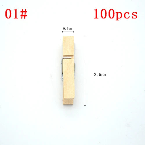 1/20/30/50 PCS Different Sizes 25mm/35mm/44mm/150mm Natural Wooden Clips For Photo Memo Office Clothespin Craft Decoration Pegs