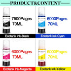 L3250 Refill Dye Ink 103 544 For Epson EcoTank I3150 3250 ET-2710 2711 2712 2714 2715 2720 2726 Inkjet Printer