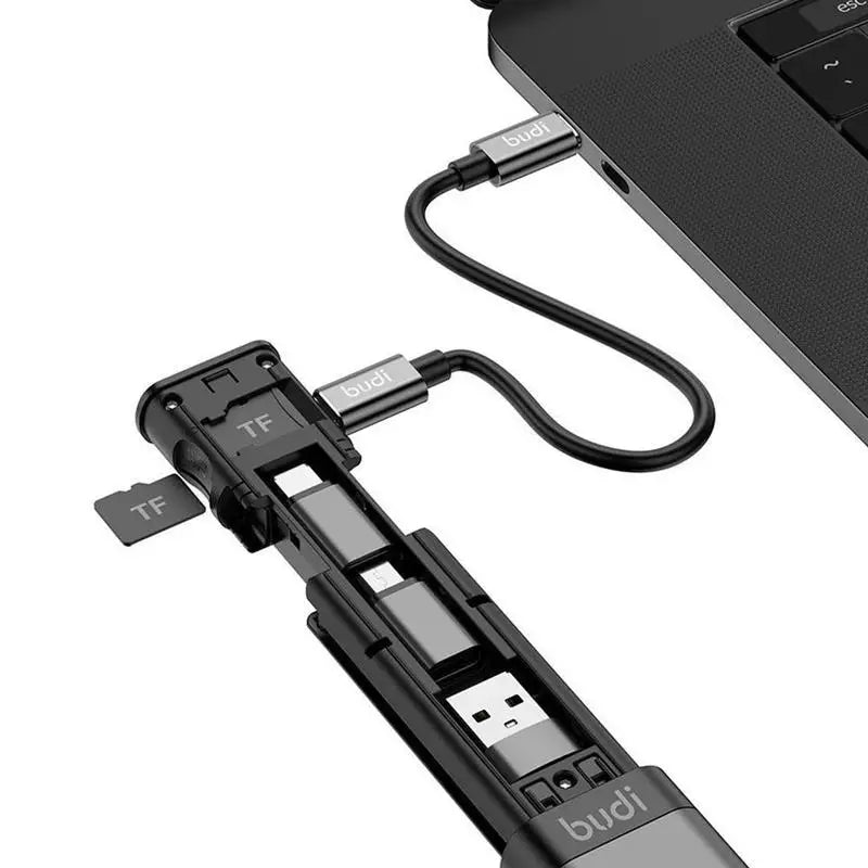 BUDI Multi-function Smart Adapter Card Storage Data Cable USB Box Universal Card Reader for iphone USB Hub for Computer